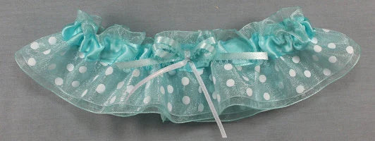 Aqua Polka Dot Bridal Garter