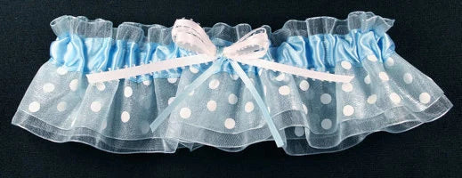 Blue Polka Dot Bridal Garter