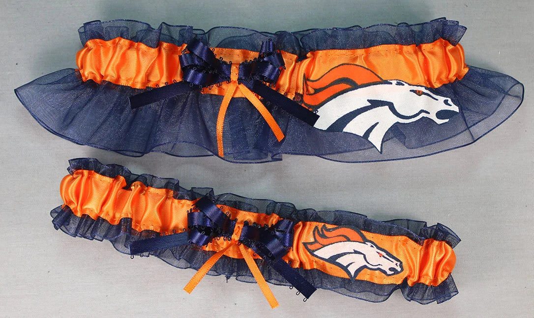 Denver Broncos Navy Inspired Garter Set