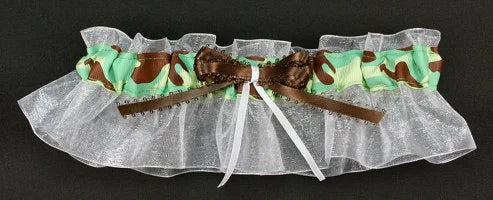 Green Camouflage Bridal Garter