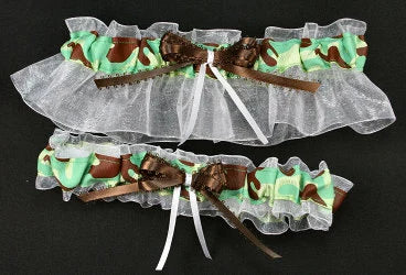 Green Camouflage Garter Set