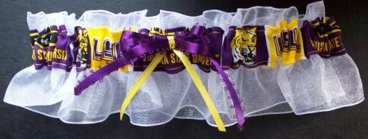 Louisiana State FF Inspired Bridal Garter
