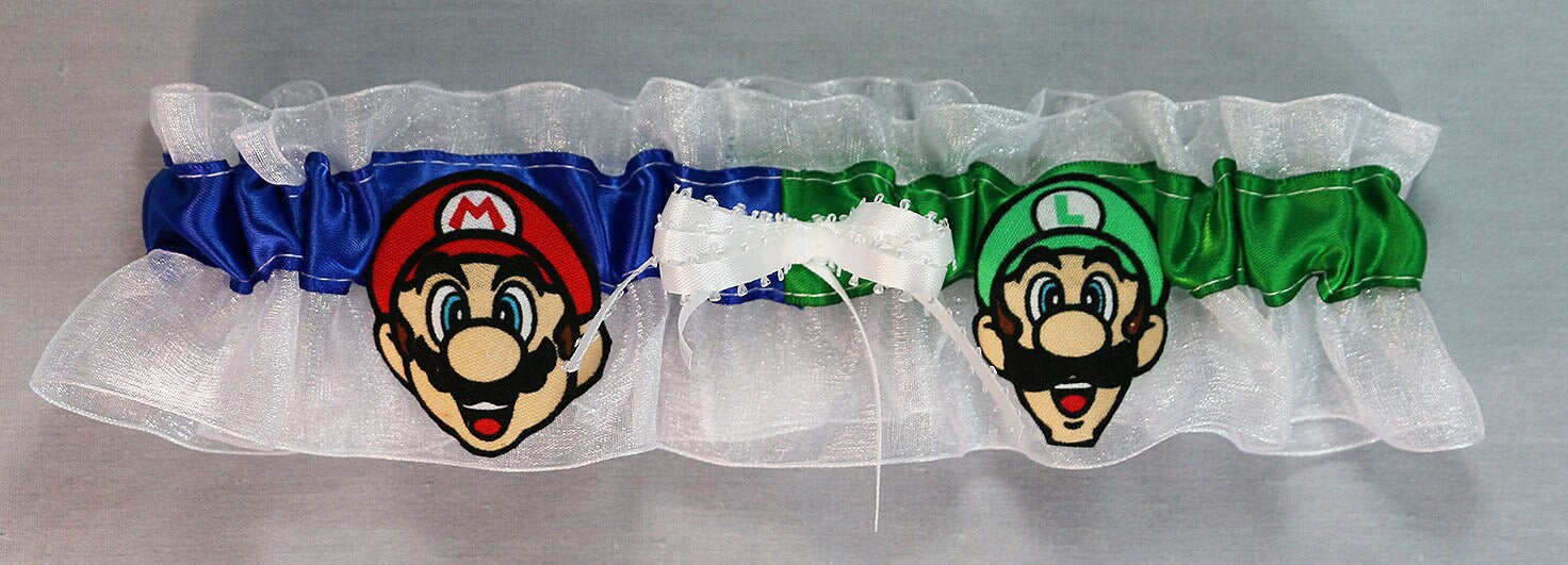 Mario and Luigi Inspired Bridal Garter
