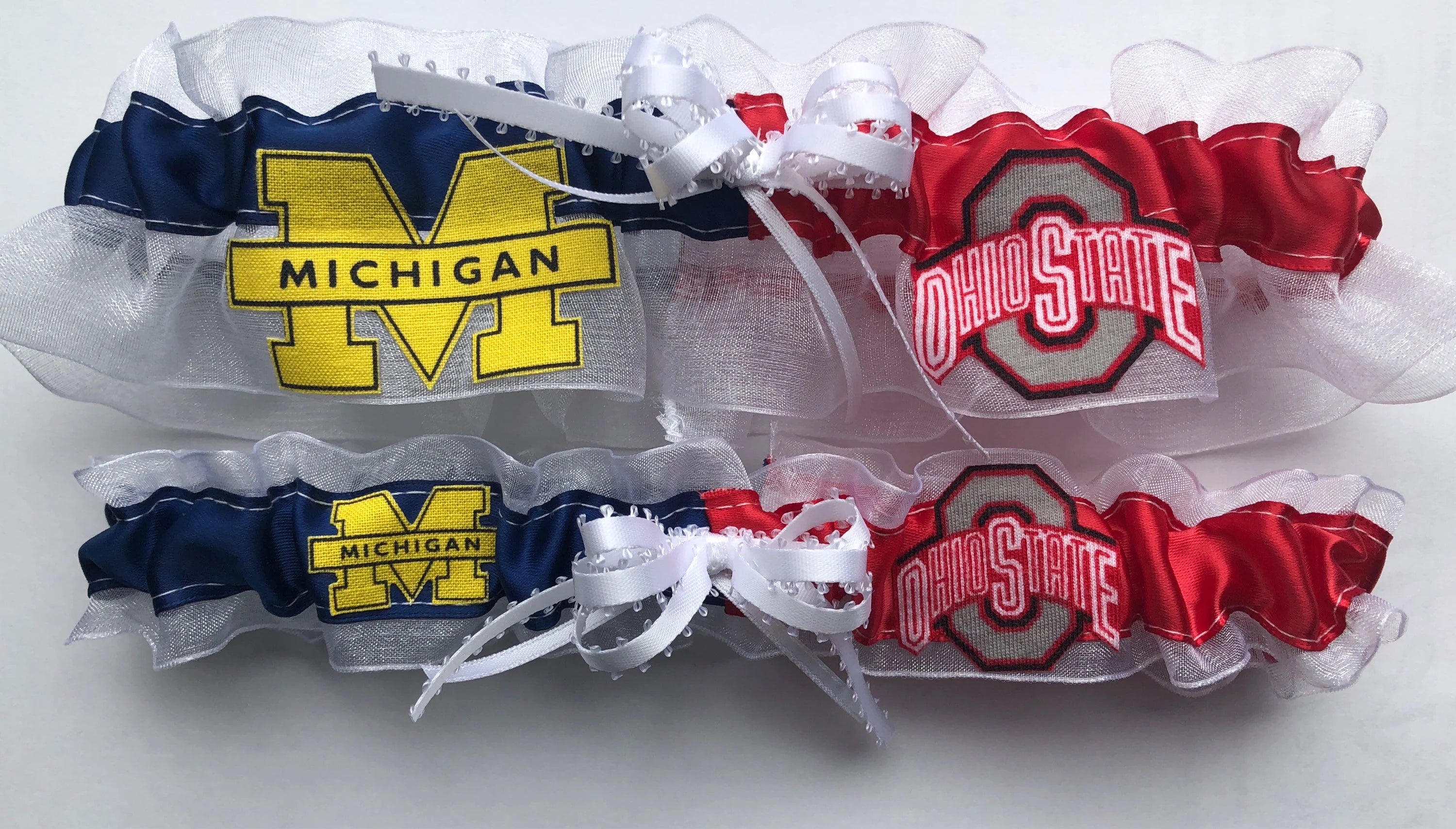 Ohio State/Michigan Inspired Garter Set